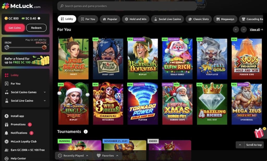 McLuck Casino Sweepstakes Casino Sweeps